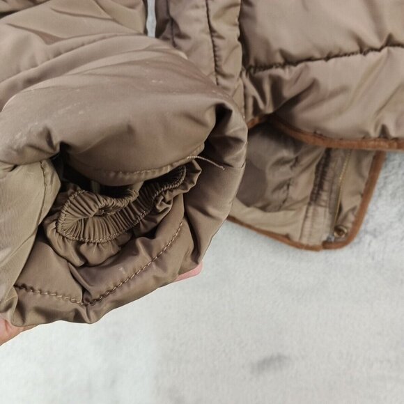 TWO WAY Puffer Jacket Full Zip Size S (4-6) Hidden Hoodie Collared Zip Pockets - Picture 14 of 16